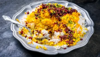 saffron rice with barberry and pistachio